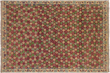 handmade Geometric Balouchi Red Beige Hand Knotted RECTANGLE 100% WOOL area rug 4' x 6'